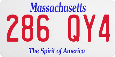 MA license plate 286QY4