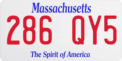 MA license plate 286QY5
