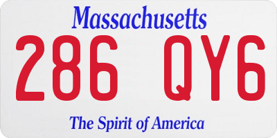 MA license plate 286QY6