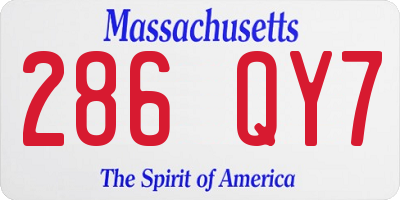 MA license plate 286QY7
