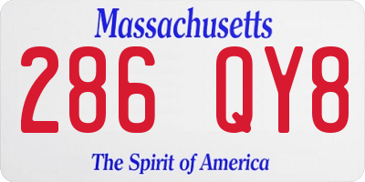 MA license plate 286QY8