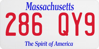 MA license plate 286QY9