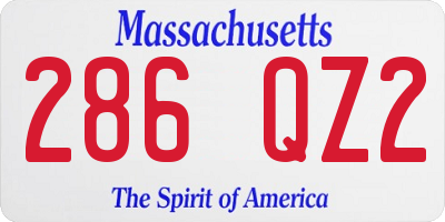 MA license plate 286QZ2