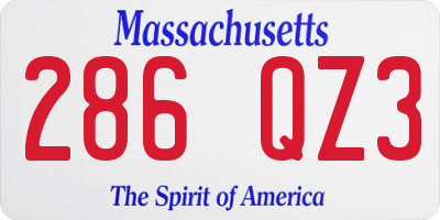 MA license plate 286QZ3