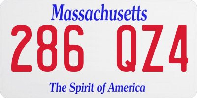 MA license plate 286QZ4