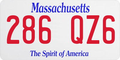 MA license plate 286QZ6