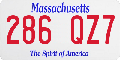 MA license plate 286QZ7