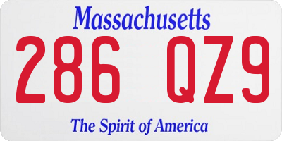 MA license plate 286QZ9