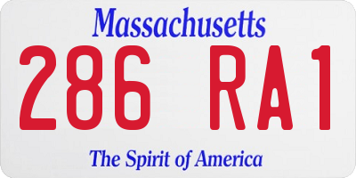 MA license plate 286RA1