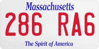 MA license plate 286RA6