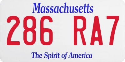 MA license plate 286RA7