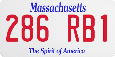 MA license plate 286RB1
