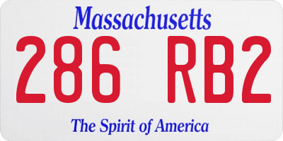 MA license plate 286RB2