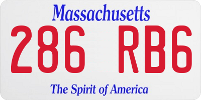 MA license plate 286RB6