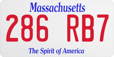 MA license plate 286RB7