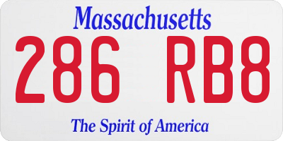 MA license plate 286RB8