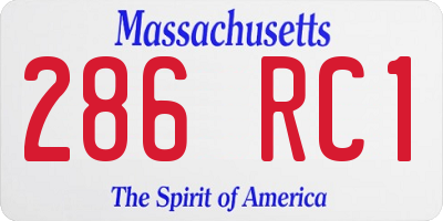 MA license plate 286RC1