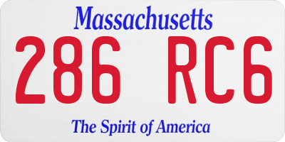 MA license plate 286RC6