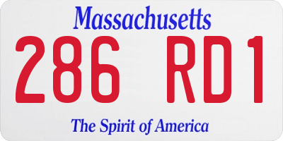 MA license plate 286RD1
