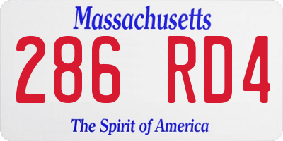 MA license plate 286RD4