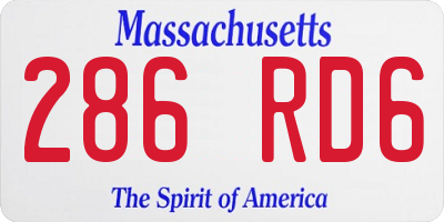 MA license plate 286RD6