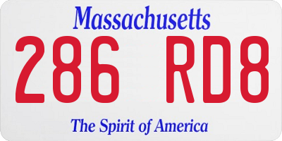MA license plate 286RD8