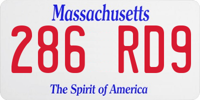 MA license plate 286RD9
