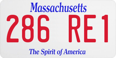 MA license plate 286RE1
