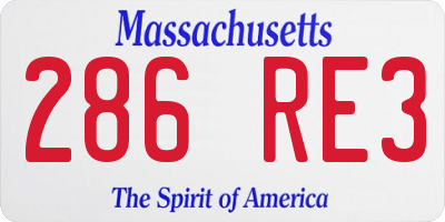 MA license plate 286RE3