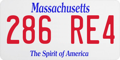 MA license plate 286RE4