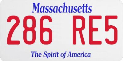 MA license plate 286RE5