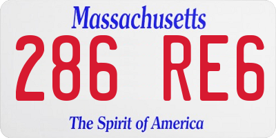 MA license plate 286RE6