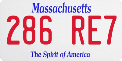 MA license plate 286RE7