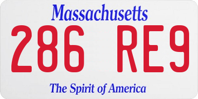 MA license plate 286RE9