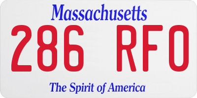 MA license plate 286RF0