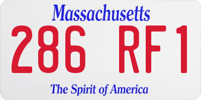 MA license plate 286RF1