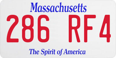 MA license plate 286RF4