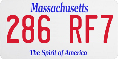 MA license plate 286RF7