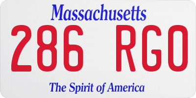 MA license plate 286RG0