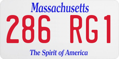 MA license plate 286RG1