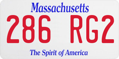 MA license plate 286RG2