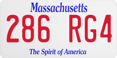 MA license plate 286RG4