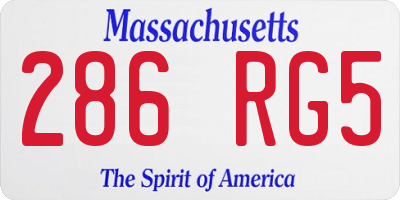 MA license plate 286RG5