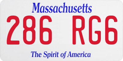 MA license plate 286RG6