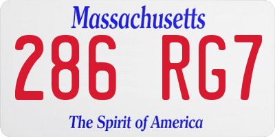 MA license plate 286RG7