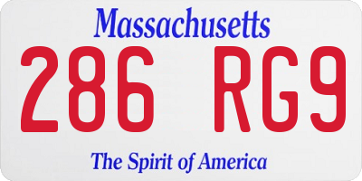 MA license plate 286RG9