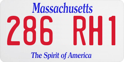 MA license plate 286RH1