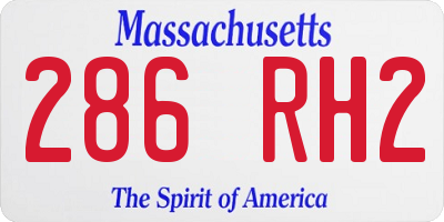 MA license plate 286RH2