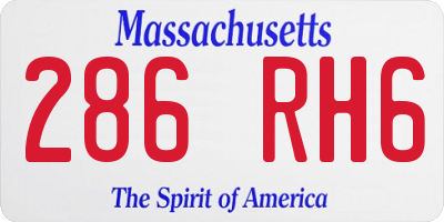 MA license plate 286RH6