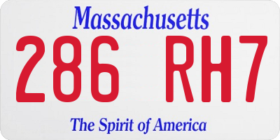 MA license plate 286RH7